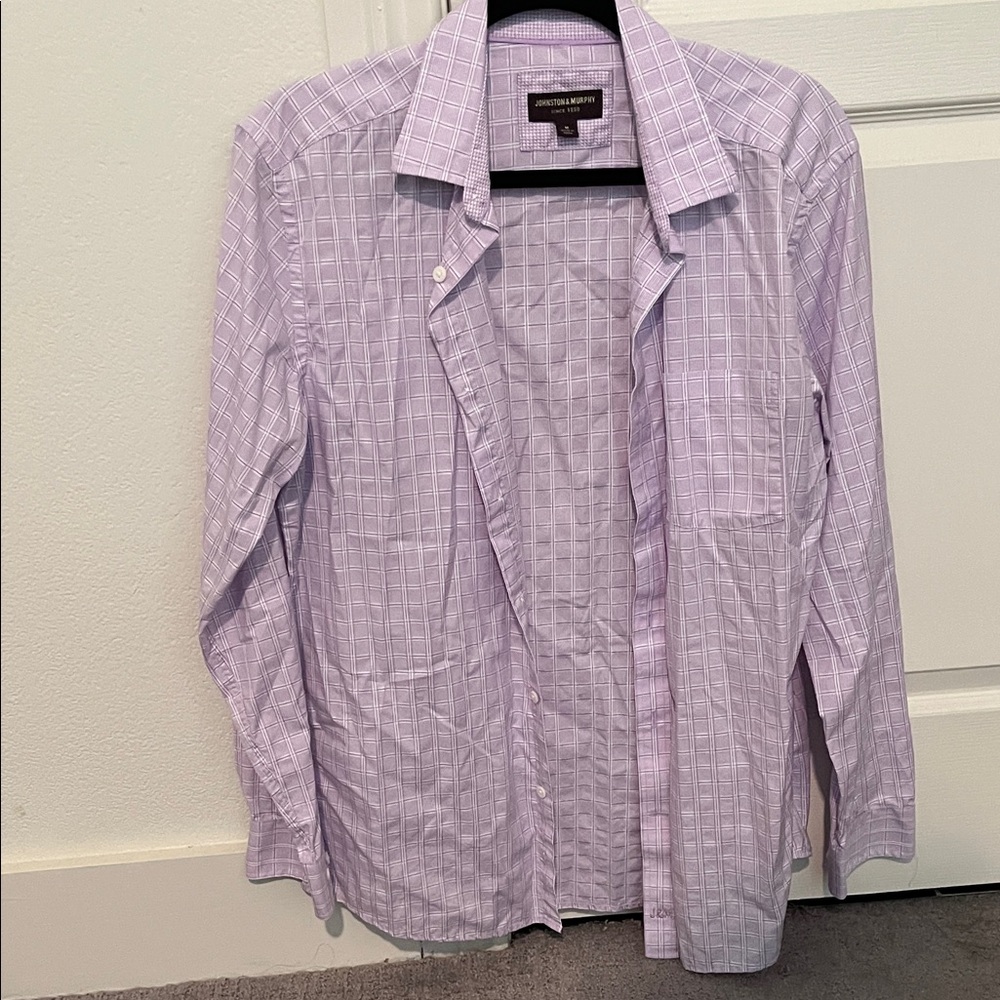 jonathan martin lavender check dress shirt